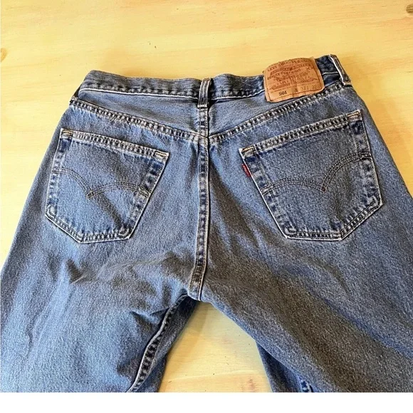 Vintage Levis 501 Jeans 34/32 Actual 29/29 Blue Workwear Denim USA MADE Womens - Picture 7 of 11